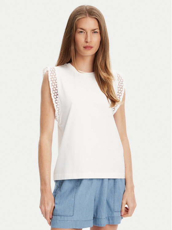 Снимка на United Colors Of Benetton Блуза 3IFVD10AC Бял Regular Fit