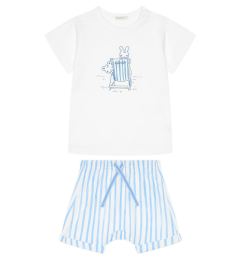 Снимка на United Colors Of Benetton Комплект тишърт и панталонки 35ZEAK013 Син Regular Fit