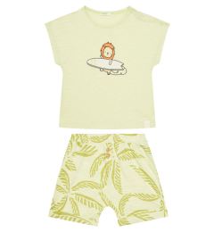 Снимка на United Colors Of Benetton Комплект тишърт и панталонки 3O7SAK014 Зелен Regular Fit