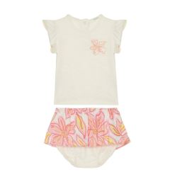 Снимка на United Colors Of Benetton Комплект тишърт и панталонки 3O7SAK015 Бежов Regular Fit
