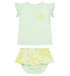 Снимка на United Colors Of Benetton Комплект тишърт и панталонки 3O7SAK015 Зелен Regular Fit