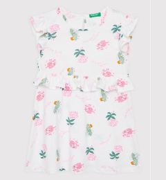 Снимка на United Colors Of Benetton Лятна рокля 3HD3GV005 Бял Regular Fit