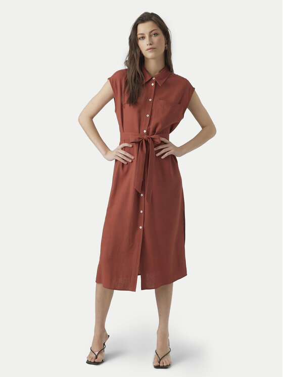 Снимка на Vero Moda Рокля тип риза Mymilo 10282532 Червен Regular Fit