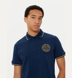 Снимка на Versace Jeans Couture Тениска с яка и копчета 78GAGT00 Тъмносин Regular Fit