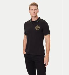Снимка на Versace Jeans Couture Тениска с яка и копчета 79GAGT00 CJ01T Черен Slim Fit