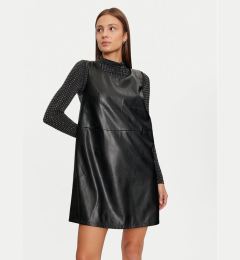 Снимка на Vila Рокля от имитация на кожа Dede 14099817 Черен Slim Fit