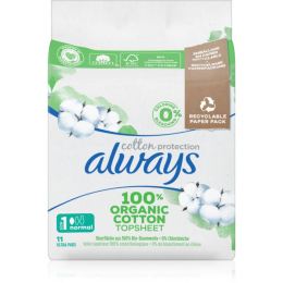 Снимка на Always Cotton Protection Normal санитарни кърпи без парфюм 11 бр.