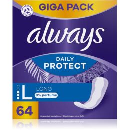 Снимка на Always Daily Protect Long дамски превръзки без парфюм 64 бр.