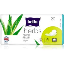 Снимка на BELLA Herbs Aloe Vera санитарни кърпи без парфюм 20 бр.
