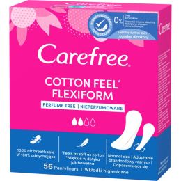 Снимка на Carefree Cotton Flexiform дамски превръзки без парфюм 56 бр.