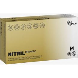 Снимка на Espeon Nitril Sparkle Pearlescent Gold нитрилни ръкавици без пудра размер M 2x50 бр.
