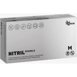 Снимка на Espeon Nitril Sparkle Pearlescent Silver нитрилни ръкавици без пудра размер M 2x50 бр.