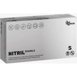 Снимка на Espeon Nitril Sparkle Pearlescent Silver нитрилни ръкавици без пудра размер S 2x50 бр.