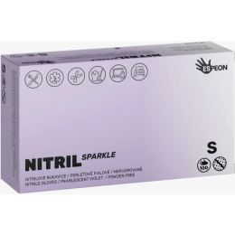 Снимка на Espeon Nitril Sparkle Pearlescent Violet нитрилни ръкавици без пудра размер S 2x50 бр.