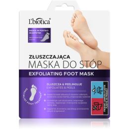 Снимка на L’biotica Masks ексфолиращи чорапи за омекотяване и хидратиране кожата на краката. 1 чифт