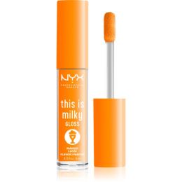 Снимка на NYX Professional Makeup This is Milky Gloss Milkshakes хидратиращ блясък за устни парфюмиран цвят 14 Mango Lassi 4 мл.