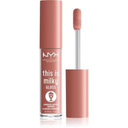 Снимка на NYX Professional Makeup This is Milky Gloss Milkshakes хидратиращ блясък за устни парфюмиран цвят 19 Choco Latte Shake 4 мл.