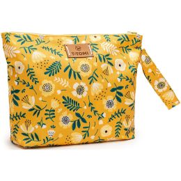 Снимка на T-TOMI Big Baggie чантичка за пътуване Mustard Flowers 24x28 см