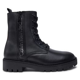 Снимка на Боти Calvin Klein Jeans Combat Mid Laceup Zip Wn YW0YW01035 Черен