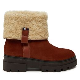 Снимка на Боти Tommy Hilfiger Faux Fur Suede Roll-Down Boot FW0FW08158 Кафяв
