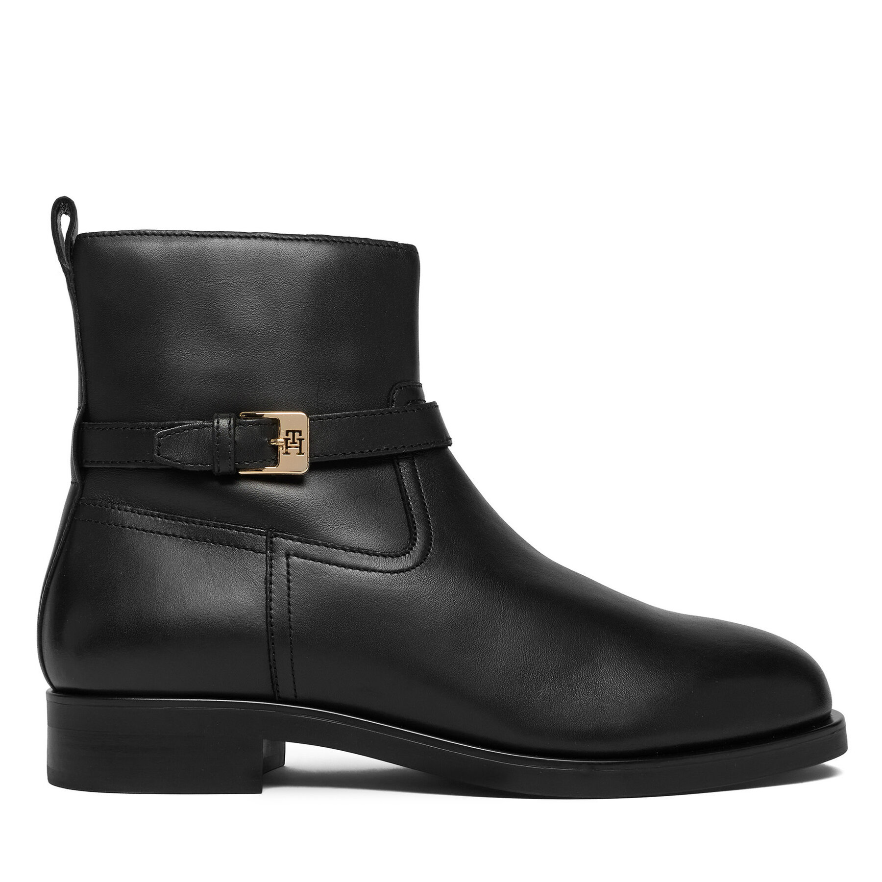 Снимка на Боти Tommy Hilfiger Th Buckle Riding Leather Bootie FW0FW08781 Черен