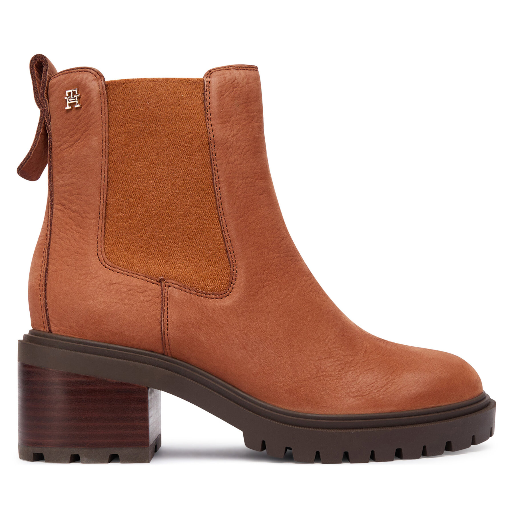 Снимка на Боти Tommy Hilfiger Th Nubuck Chelsea Cleated Heel FW0FW09158 Кафяв