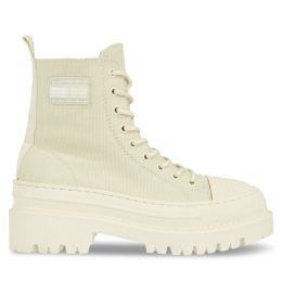 Снимка на Боти Tommy Hilfiger Tjw Foxing Canvas Boot EN0EN02216 Бежов
