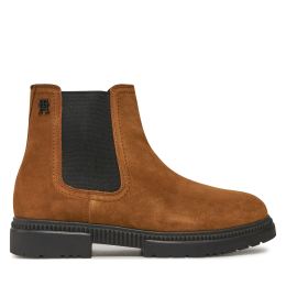 Снимка на Боти тип челси Tommy Hilfiger Casual Cleated Suede Chelsea FM0FM05037 Кафяв