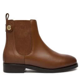 Снимка на Боти тип челси Tommy Hilfiger Th Stud Leather Low Chelsea FW0FW08184 Кафяв
