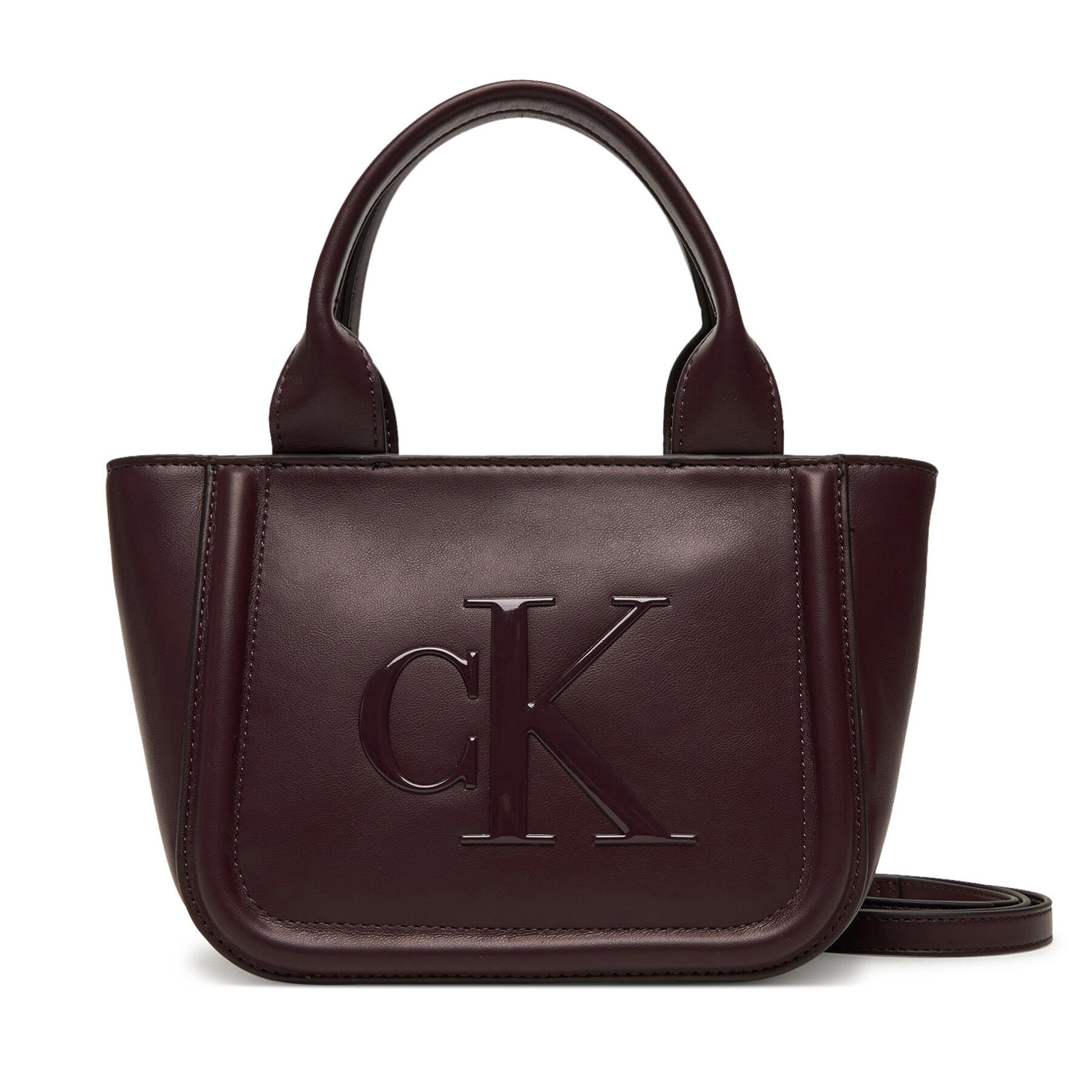 Снимка на Дамска чанта Calvin Klein Bold Ck Small Tote With Strap LV04F3219G Бордо