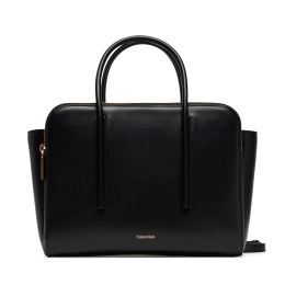 Снимка на Дамска чанта Calvin Klein Carryall Mini Leather Tote Bag LV04F3034G Черен