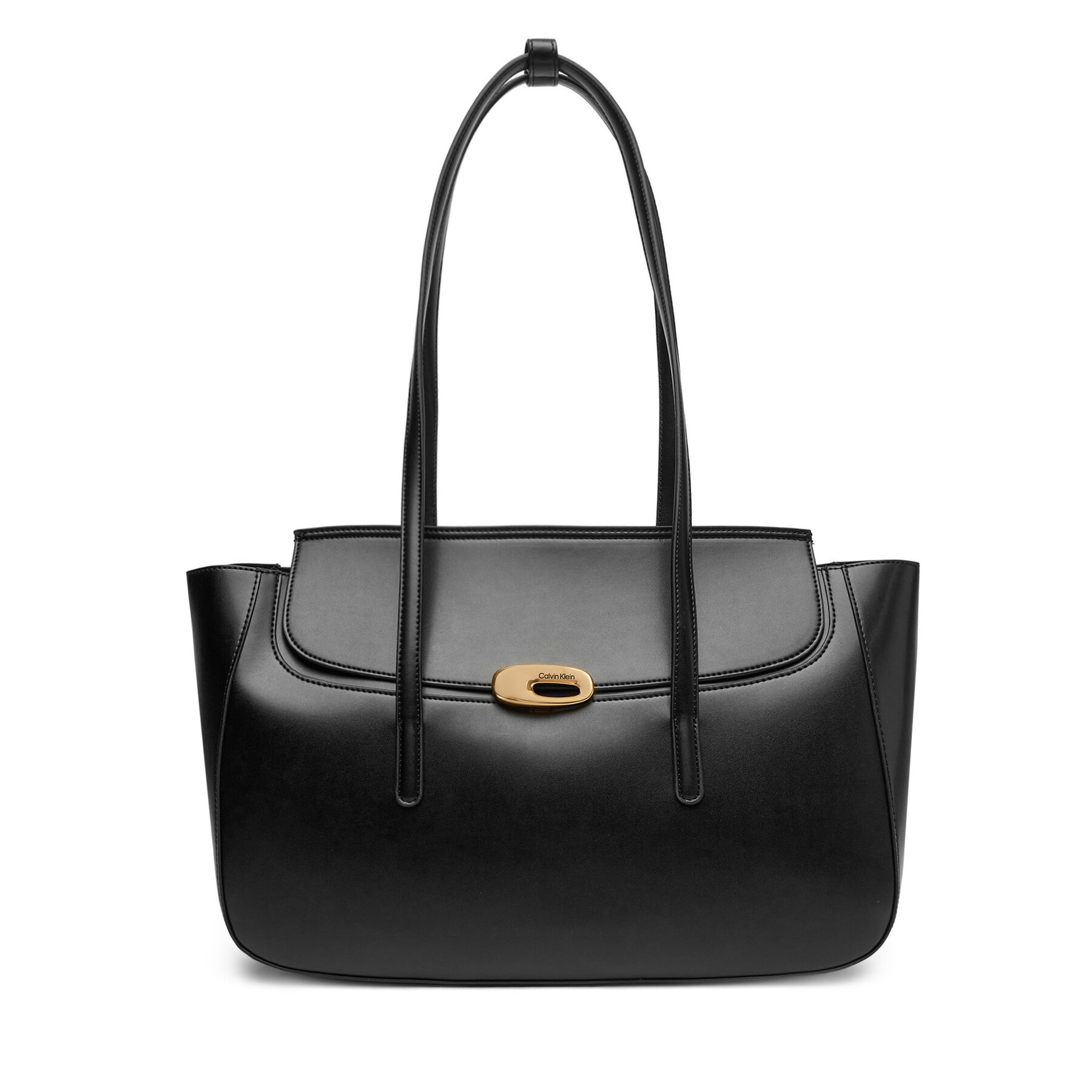 Снимка на Дамска чанта Calvin Klein Hardware Flap Tote Bag LV04F3145G Черен