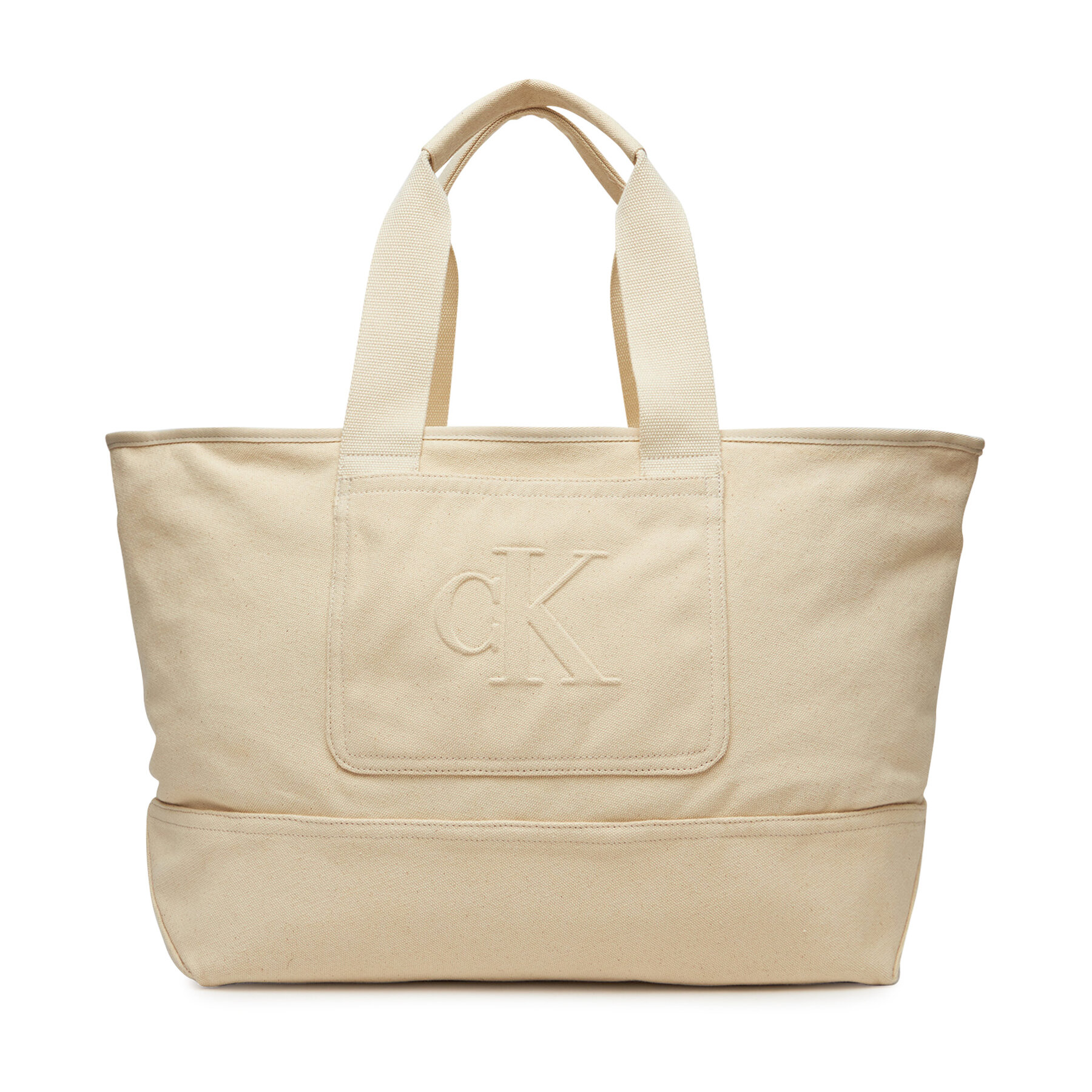Снимка на Дамска чанта Calvin Klein Jeans Pocket Canvas Zip Weekender LV04G3093G Екрю