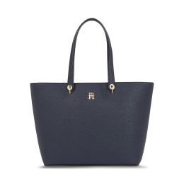 Снимка на Дамска чанта Tommy Hilfiger Emblem Shopper AW0AW15178 Тъмносин