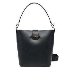 Снимка на Дамска чанта Tommy Hilfiger Heritage Leather Bucket AW0AW17396 Черен