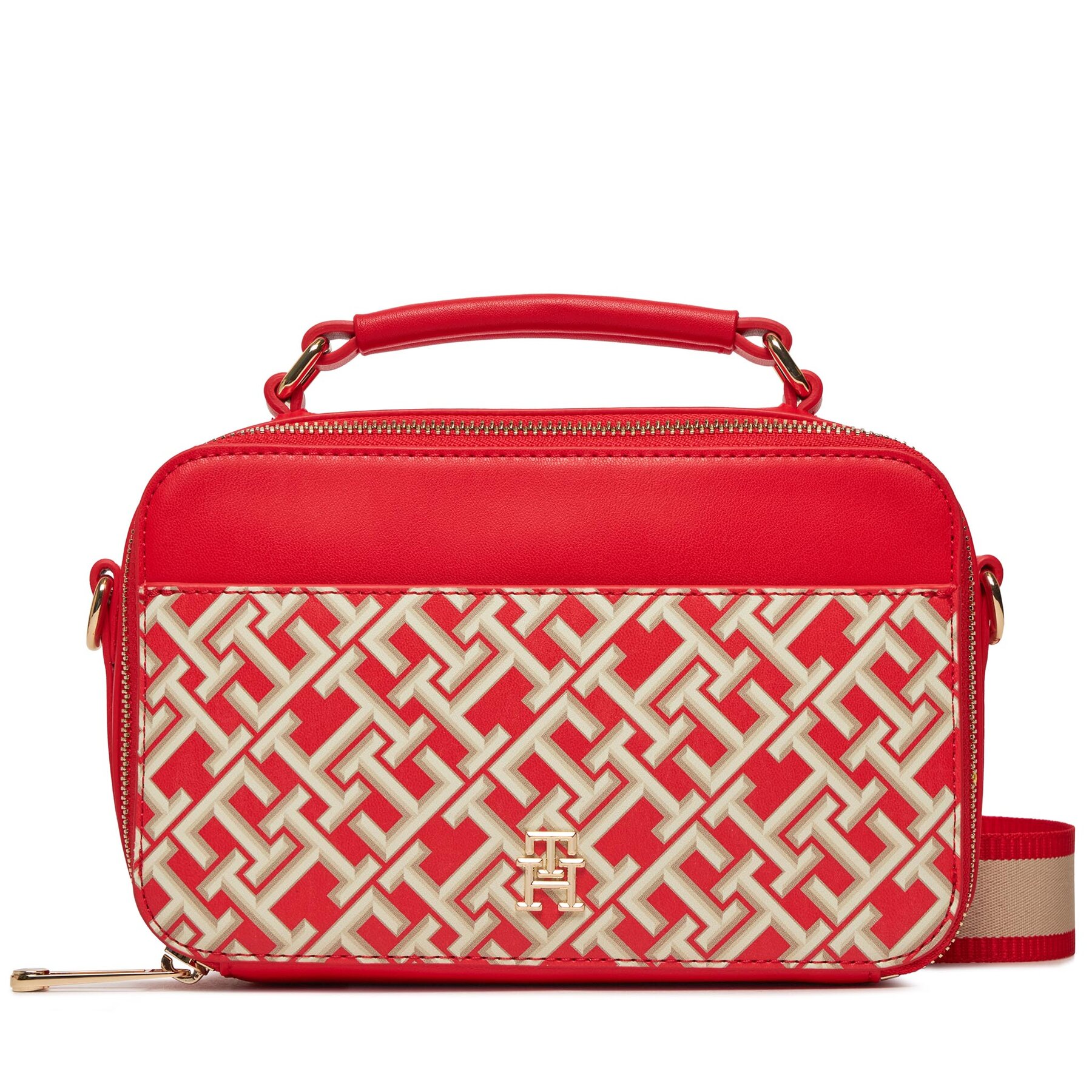 Снимка на Дамска чанта Tommy Hilfiger Iconic Tommy Camera Bag Mono AW0AW16083 Червен