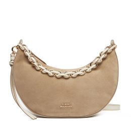 Снимка на Дамска чанта Tommy Hilfiger Moon Leather Crossover Suede AW0AW17537 Бежов