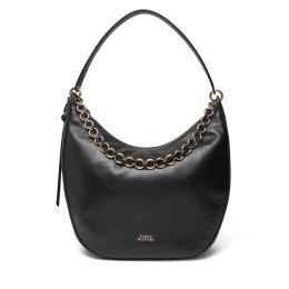 Снимка на Дамска чанта Tommy Hilfiger Moon Leather Hobo AW0AW17468 Черен