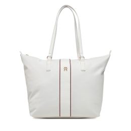 Снимка на Дамска чанта Tommy Hilfiger Poppy Tote Corp AW0AW17205 Екрю