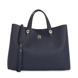 Снимка на Дамска чанта Tommy Hilfiger Th Emblem Satchel AW0AW15177 Тъмносин