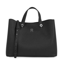 Снимка на Дамска чанта Tommy Hilfiger Th Emblem Satchel AW0AW15177 Черен