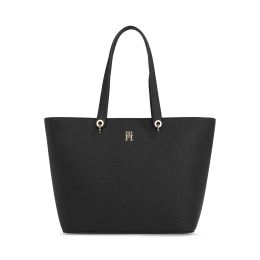 Снимка на Дамска чанта Tommy Hilfiger Th Emblem Tote AW0AW15178 Черен