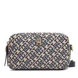 Снимка на Дамска чанта Tommy Hilfiger Th Jacquard Camera Bag AW0AW17443 Тъмносин