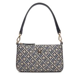 Снимка на Дамска чанта Tommy Hilfiger Th Jacquard Shoulder Pouch AW0AW17828 Тъмносин