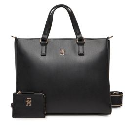 Снимка на Дамска чанта Tommy Hilfiger Th Joy Satchel AW0AW16814 Черен