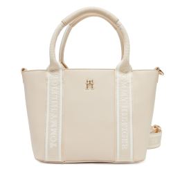 Снимка на Дамска чанта Tommy Hilfiger Th Logotape Mini Tote AW0AW17201 Екрю