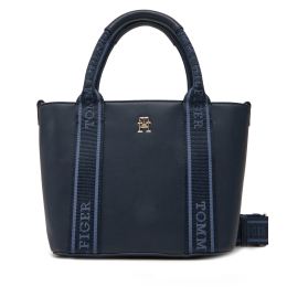 Снимка на Дамска чанта Tommy Hilfiger Th Logotape Mini Tote AW0AW17201 Тъмносин