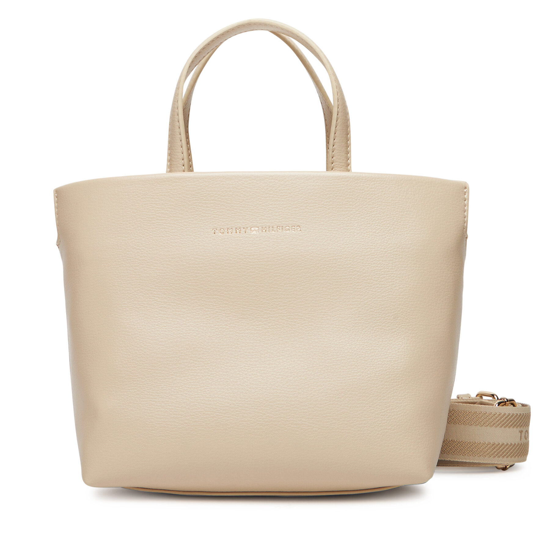 Снимка на Дамска чанта Tommy Hilfiger Th Logotape Mini Tote AW0AW17694 Бежов