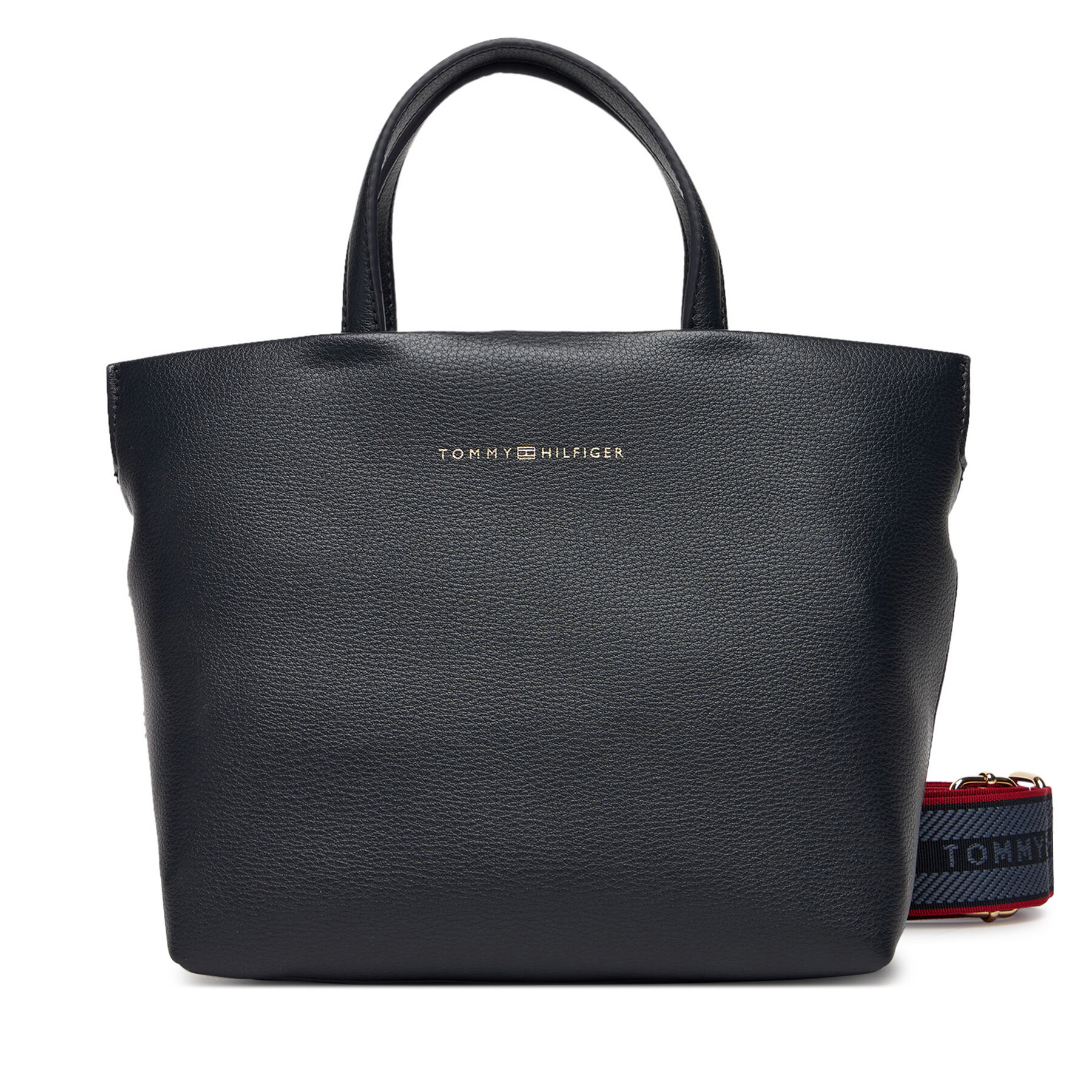 Снимка на Дамска чанта Tommy Hilfiger Th Logotape Mini Tote AW0AW17694 Тъмносин