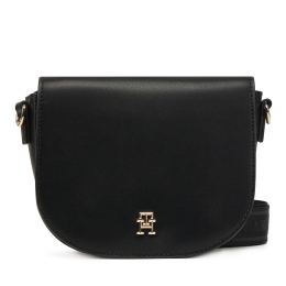 Снимка на Дамска чанта Tommy Hilfiger Th Logotape Saddle Bag AW0AW17184 Черен
